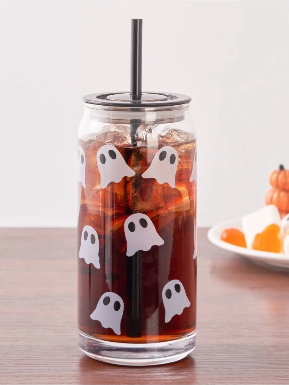 2 pack Ways to Celebrate Halloween Mixed Ghost Glass Can Sipper
